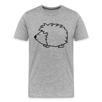 hedgehog - Men's Premium Organic T-Shirt - heather grey - Front - Damien (186cm)