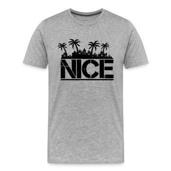 nice - Männer Premium Bio T-Shirt - Grau meliert - Vorne - Damien (186cm)