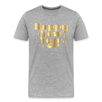 Happy New Year – Silvester Design mit Sternen - Männer Premium Bio T-Shirt - Grau meliert - Vorne - Damien (186cm)
