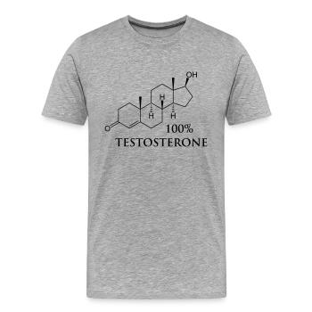 testosterone_100 - T-shirt bio Premium Homme - gris chiné - Devant - Damien (186cm)
