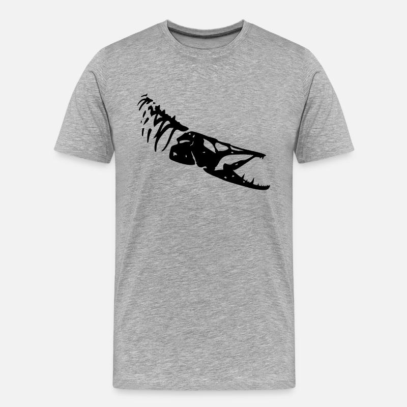 pike_bone1 - Männer Premium Bio T-Shirt - Grau meliert