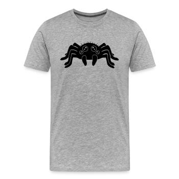 Clipart Kleine Spinne - Männer Premium Bio T-Shirt - Grau meliert - Vorne - Damien (186cm)