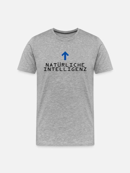 Natürliche Intelligenz - Männer Premium Bio T-Shirt - Grau meliert