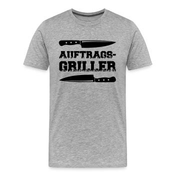 auftragsgriller 01 - Männer Premium Bio T-Shirt - Grau meliert - Vorne - Damien (186cm)