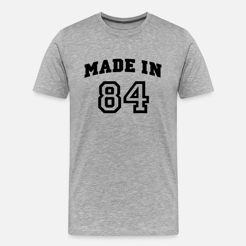 mp_madein84a - Männer Premium Bio T-Shirt - Grau meliert