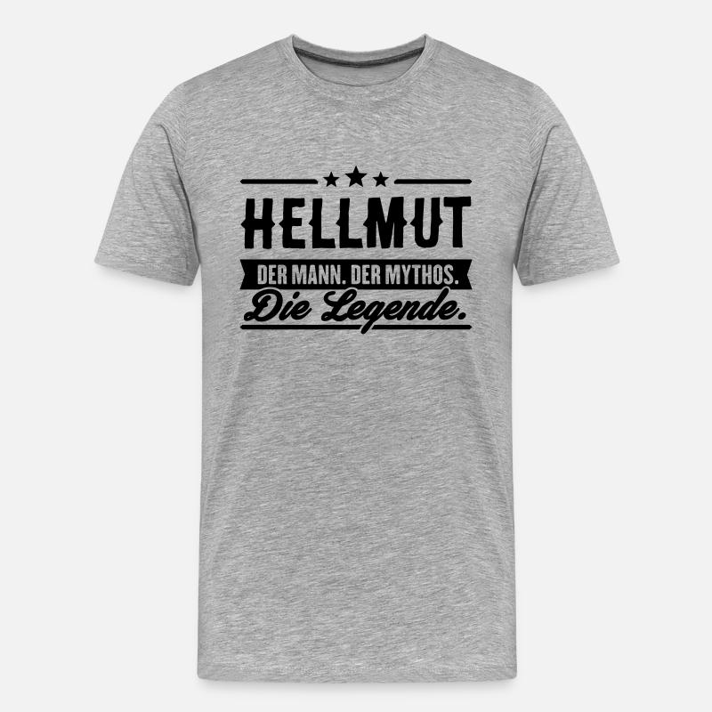 Mann Mythos Legende Hellmut - Männer Premium Bio T-Shirt - Grau meliert