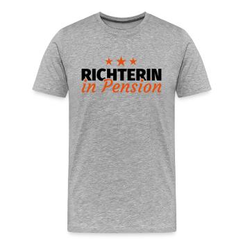 Richterin Pension Ruhestand Rente - Männer Premium Bio T-Shirt - Grau meliert - Vorne - Damien (186cm)