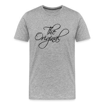 The Original Logo - Men's Premium Organic T-Shirt - heather grey - Front - Damien (186cm)