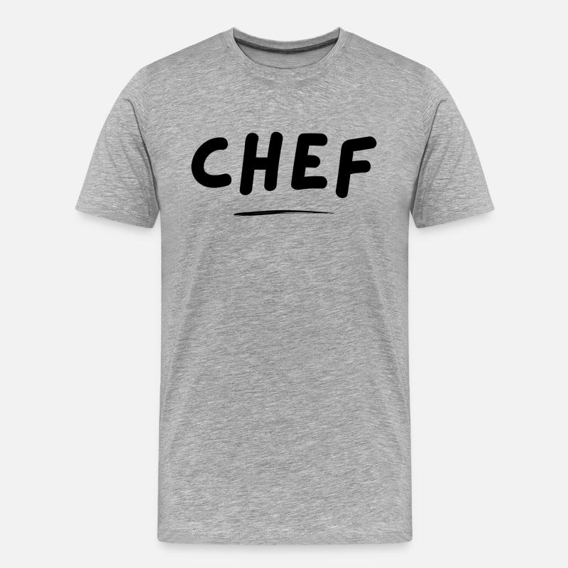 CHEF - originelle Geschenkidee - Männer Premium Bio T-Shirt - Grau meliert