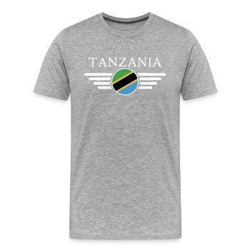 Ich liebe Tansania, Eleganz Stil Design T-Shirt - Männer Premium Bio T-Shirt - Grau meliert - Vorne - Damien (186cm)