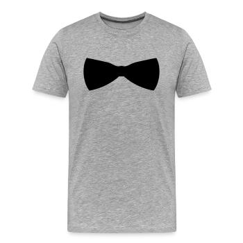 Fliege - Männer Premium Bio T-Shirt - Grau meliert - Vorne - Damien (186cm)