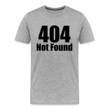 404 Not Found - Men's Premium Organic T-Shirt - heather grey - Front - Damien (186cm)