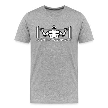 DESSINS STREET WORKOUT - T-shirt bio Premium Homme - gris chiné - Devant - Damien (186cm)