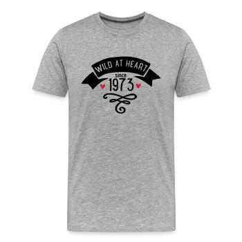 1973 - Men's Premium Organic T-Shirt - heather grey - Front - Damien (186cm)