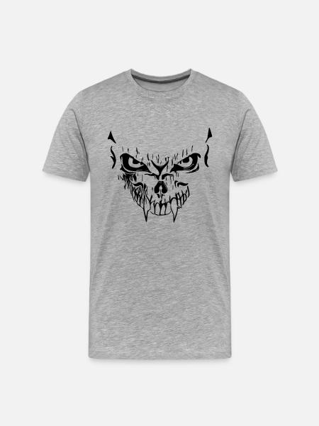 Creepy vector grimace - Men's Premium Organic T-Shirt - heather grey