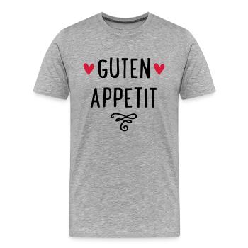 GUTEN APPETIT - Männer Premium Bio T-Shirt - Grau meliert - Vorne - Damien (186cm)