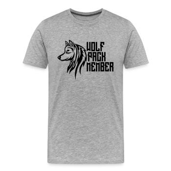 Wolf Pack Member - Männer Premium Bio T-Shirt - Grau meliert - Vorne - Damien (186cm)