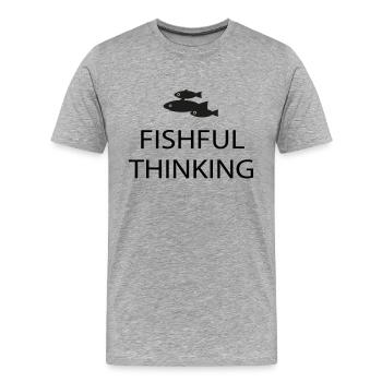 pêche - T-shirt bio Premium Homme - gris chiné - Devant - Damien (186cm)