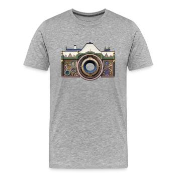 Camera - Men's Premium Organic T-Shirt - heather grey - Front - Damien (186cm)