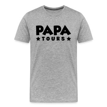 Papa Tours - Männer Premium Bio T-Shirt - Grau meliert - Vorne - Damien (186cm)