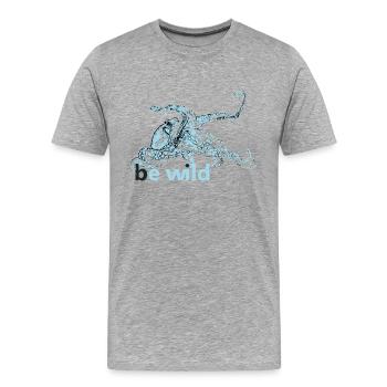 be wild, octopus - Men's Premium Organic T-Shirt - heather grey - Front - Damien (186cm)