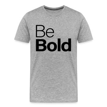 Be Bold - Men's Premium Organic T-Shirt - heather grey - Front - Damien (186cm)