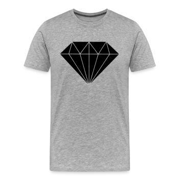 Diamant - Männer Premium Bio T-Shirt - Grau meliert - Vorne - Damien (186cm)