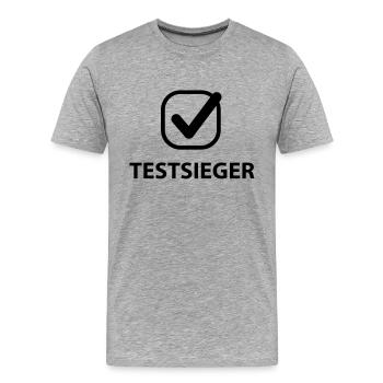 Test Sieger Design - Men's Premium Organic T-Shirt - heather grey - Front - Damien (186cm)