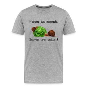 Snails - Männer Premium Bio T-Shirt - Grau meliert - Vorne - Damien (186cm)