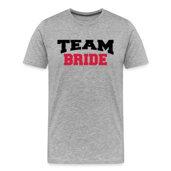 Team Bride - T-shirt bio Premium Homme - gris chiné - Devant - Damien (186cm)
