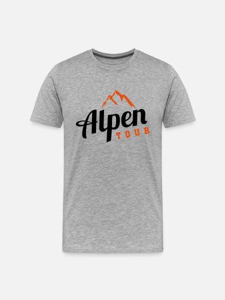 alpen tour design - Männer Premium Bio T-Shirt - Grau meliert