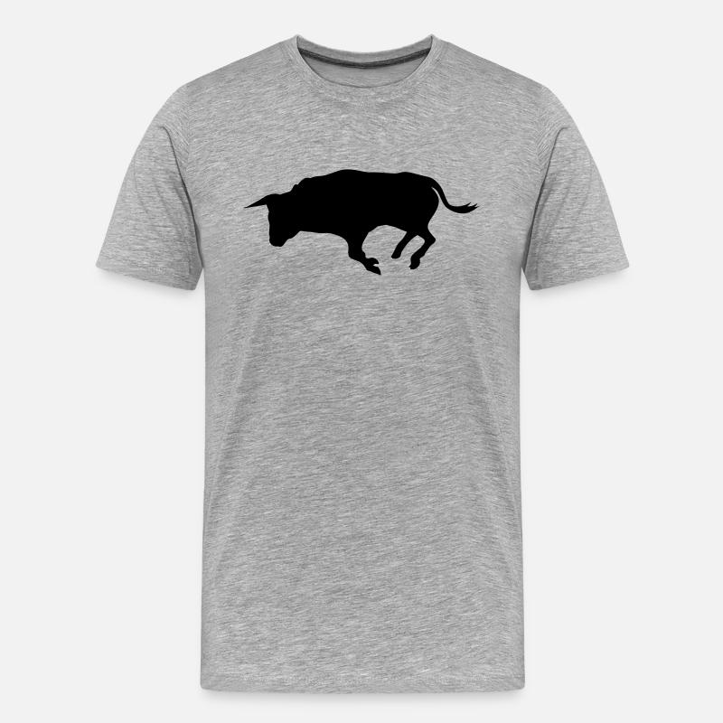 stier - Männer Premium Bio T-Shirt - Grau meliert