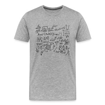 Mathe - Männer Premium Bio T-Shirt - Grau meliert - Vorne - Damien (186cm)