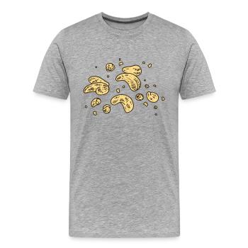 Cashew Cashewnüsse Nüsse nuts - Männer Premium Bio T-Shirt - Grau meliert - Vorne - Damien (186cm)
