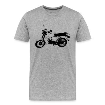 Simson s51 schwarz - Männer Premium Bio T-Shirt - Grau meliert - Vorne - Damien (186cm)