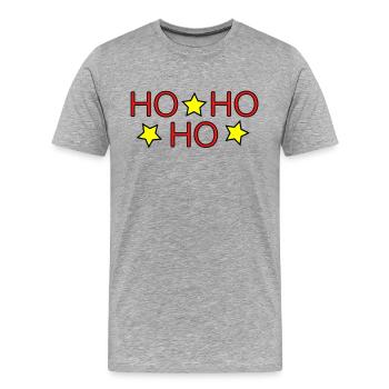 HO HO HO II - Men's Premium Organic T-Shirt - heather grey - Front - Damien (186cm)
