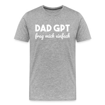 Dad GPT Papa Künstliche Intelligenz Geschenk - Männer Premium Bio T-Shirt - Grau meliert - Vorne - Damien (186cm)