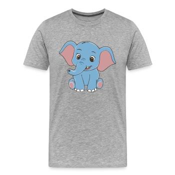 NIEDLICHES ELEFANTENBABY - Männer Premium Bio T-Shirt - Grau meliert - Vorne - Damien (186cm)