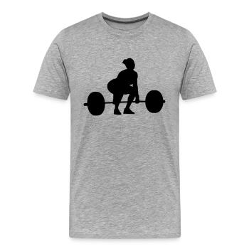 Umsetze Startposition weiblich - Männer Premium Bio T-Shirt - Grau meliert - Vorne - Damien (186cm)
