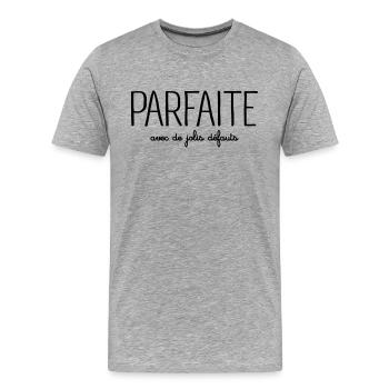 Parfaite avec de jolis défauts - T-shirt bio Premium Homme - gris chiné - Devant - Damien (186cm)