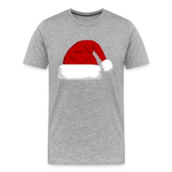 Weihnachtsmann Mütze - Männer Premium Bio T-Shirt - Grau meliert - Vorne - Damien (186cm)