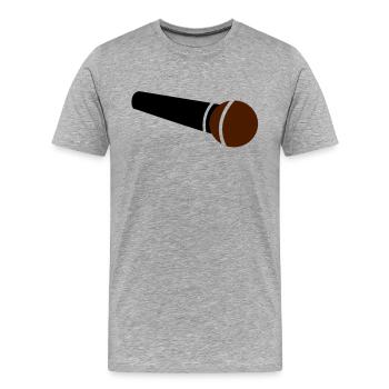 microphone - Men's Premium Organic T-Shirt - heather grey - Front - Damien (186cm)