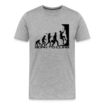 né pour gravir l'évolution évolution née raide - T-shirt bio Premium Homme - gris chiné - Devant - Damien (186cm)
