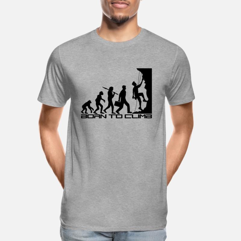 né pour gravir l'évolution évolution née raide T-shirt bio Premium Homme