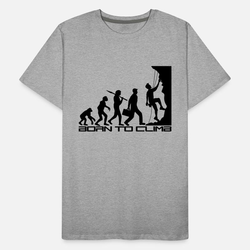 né pour gravir l'évolution évolution née raide T-shirt bio Premium Homme