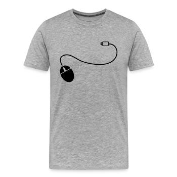 mouse_cursor__f1 - T-shirt bio Premium Homme - gris chiné - Devant - Damien (186cm)
