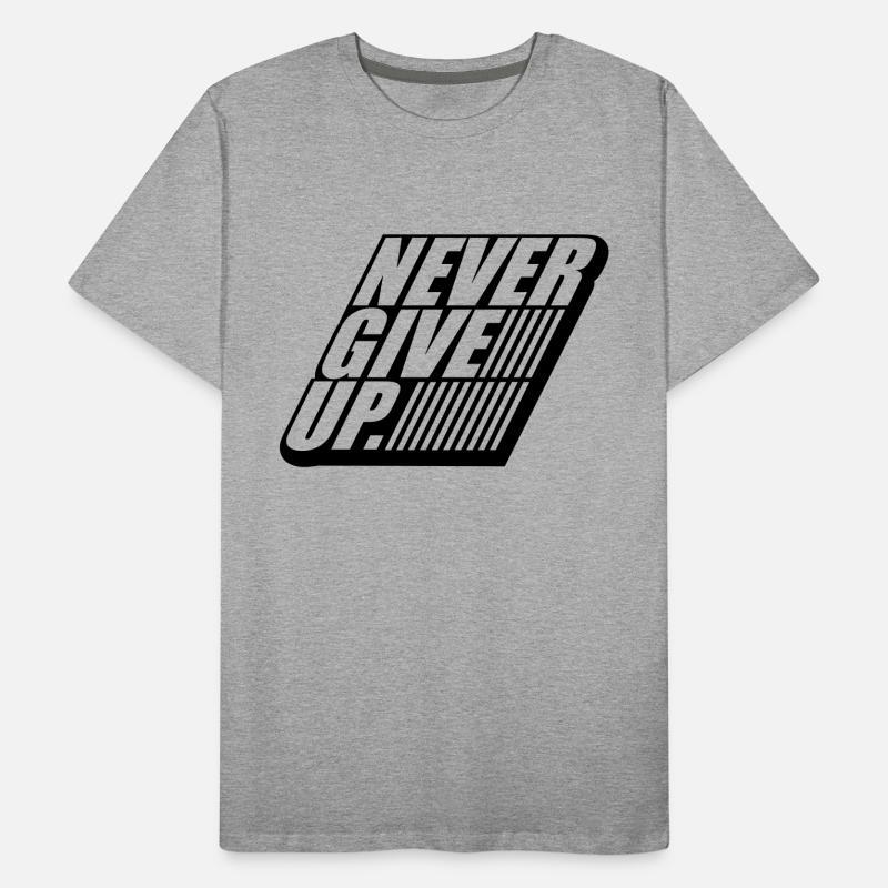 logo 3d stripe design never give up never aufg Men's Premium Organic T-Shirt