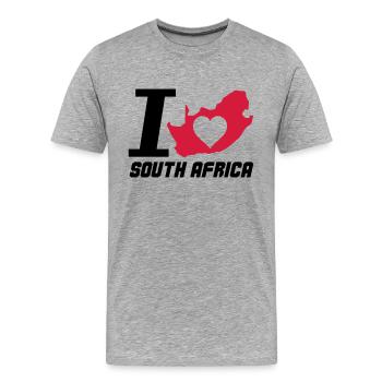 south_africa_i_love_2 - Men's Premium Organic T-Shirt - heather grey - Front - Damien (186cm)