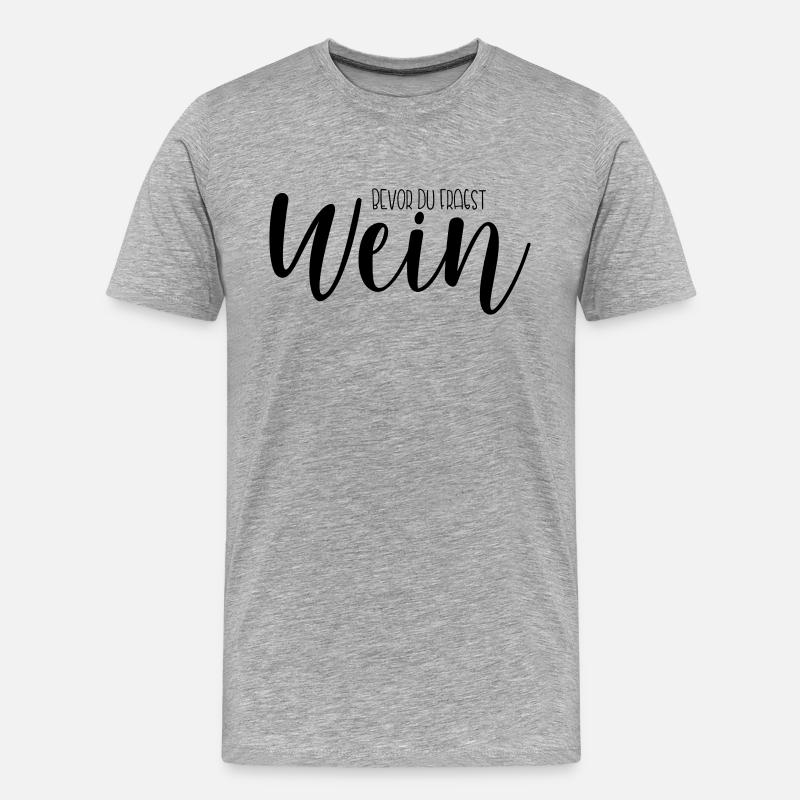 Wein - Männer Premium Bio T-Shirt - Grau meliert