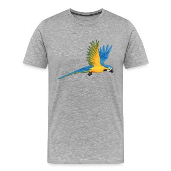 Ara Papagei - Männer Premium Bio T-Shirt - Grau meliert - Vorne - Damien (186cm)